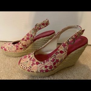 Slingback wedge sandals